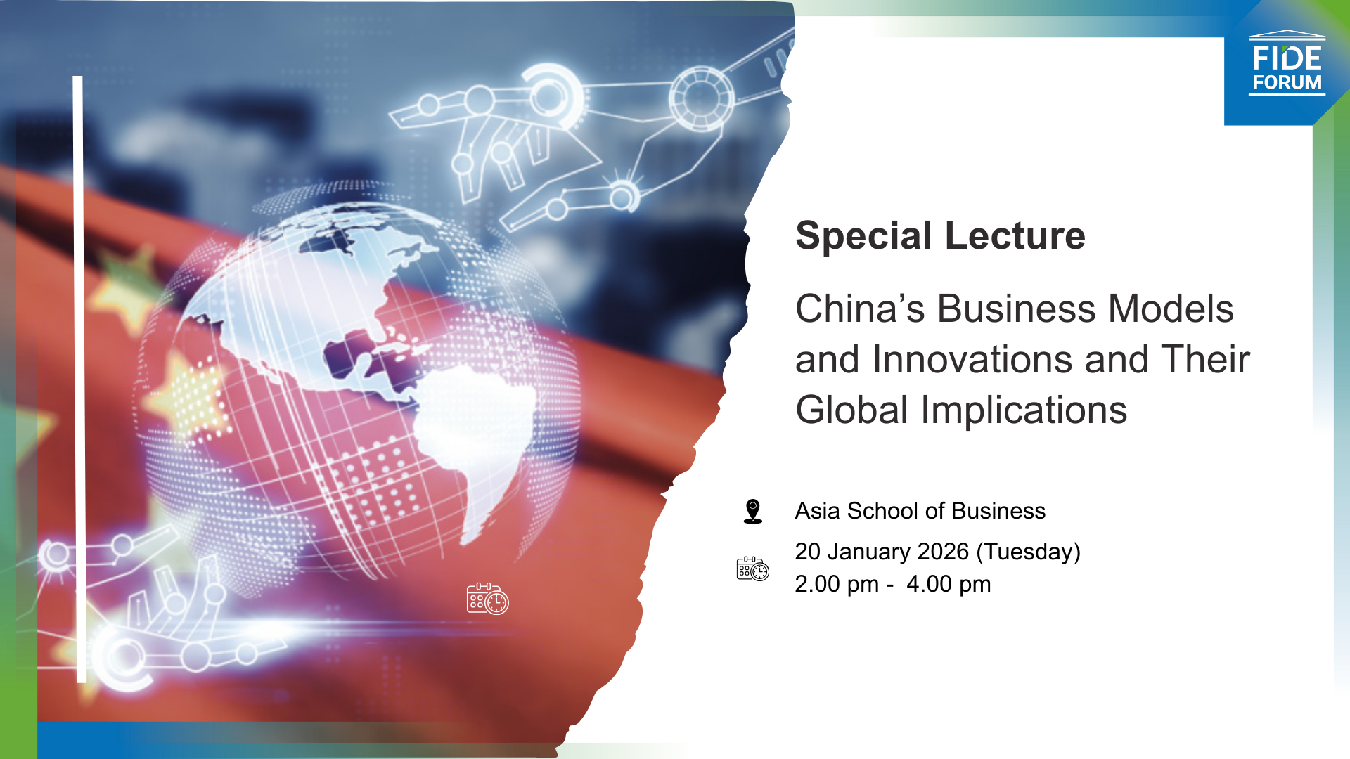 Special Lecture:  China’s Business Models and Innovations and Their Global Implications
