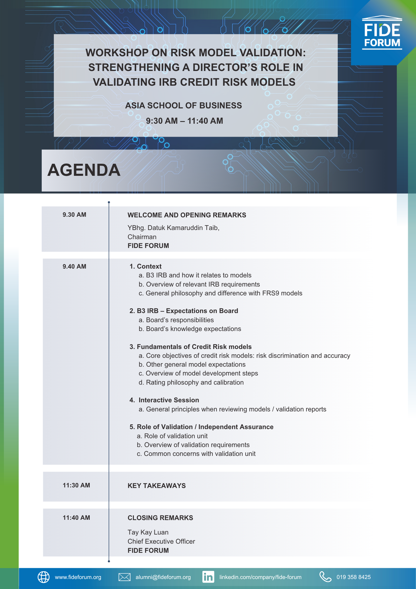 Financial Risk Model Validation Report Example FIDE FORUM - Risk Model Validation: Strengthening A Director’s Role in ...